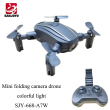 Mini selfie drone 2.4Ghz folding drone optical flow positioning height set quadcopter with 2MP HD camera follow me SJY-668-A7HW